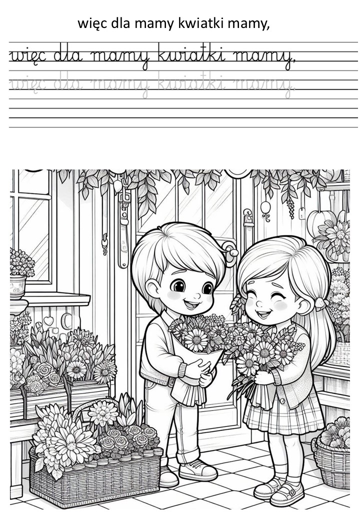 Dzień Mamy - ćwiczenie motoryki małej