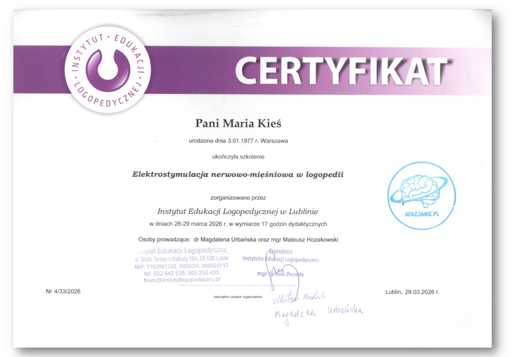 Elektrostymulacja  nerwowo-mięśniowa  w logopedii